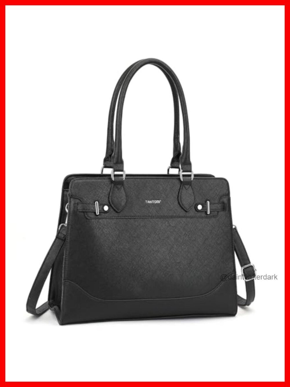 Structured Tote Bag for Women Vegan Leather Satchel Handbag Work Shoulder Bag